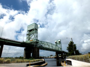 Filming for a tire commercial Saturday morning may cause some brief delays along the Cape Fear Memorial Bridge. File photo.