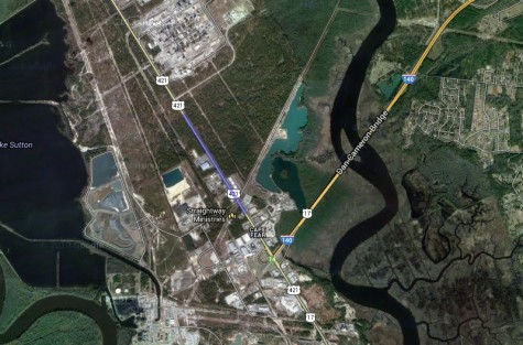 The Highway 421 industrial corridor is zoned for heavy industrial use, but didn't have the necessary water and sewer connection. (Port City Daily photo / File)