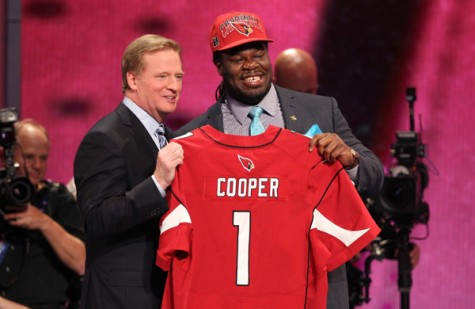 Jonathan Cooper, right, pictured with NFL Commissioner Roger Goddell on Draft night. 