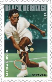 The Althea Gibson commemorative stamp became available around the United States last year. 