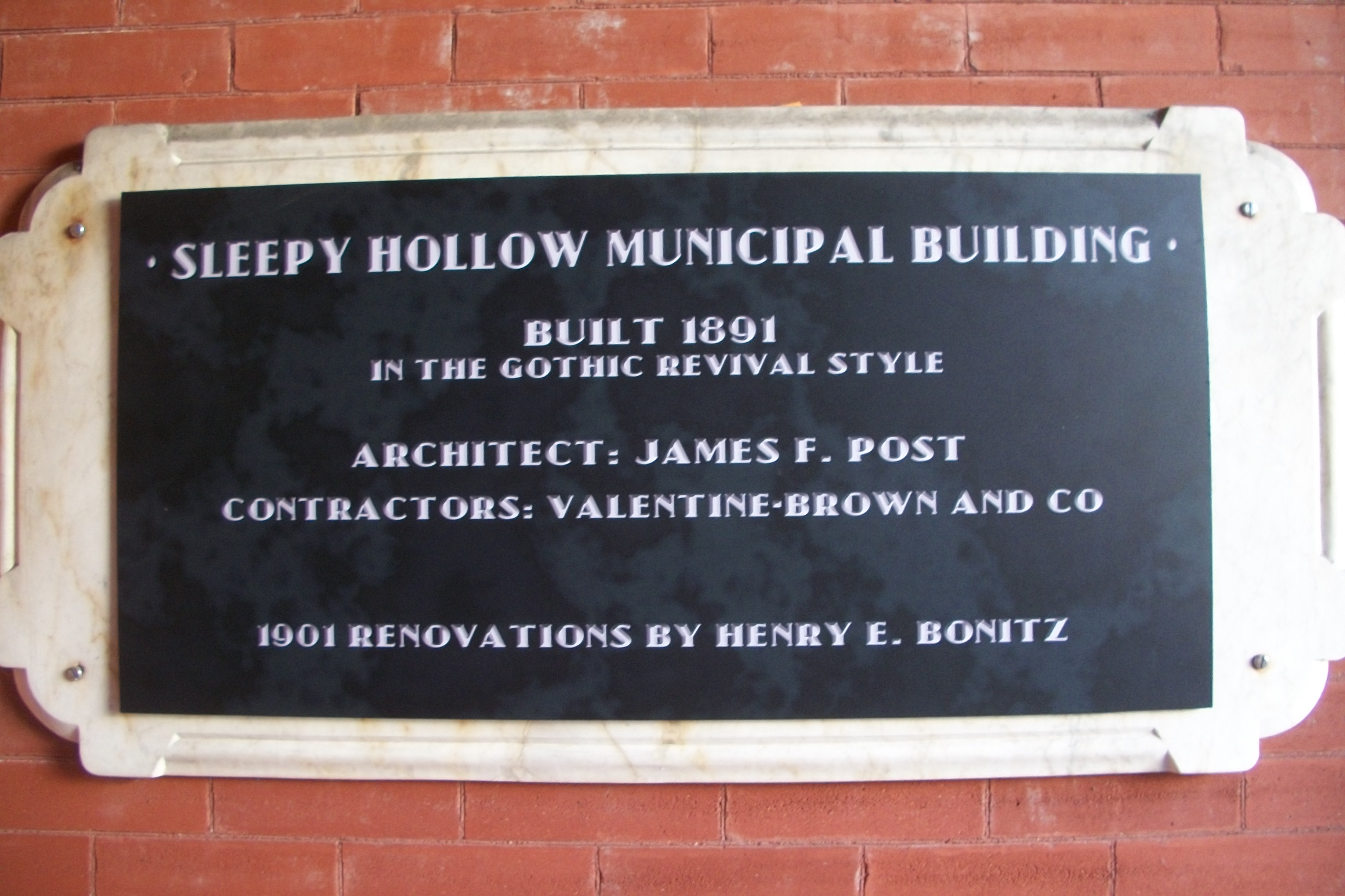 Another sign used for 'Sleepy Hollow,' removed from the courthouse entrance last week.