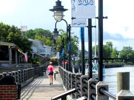 The downtown Riverwalk will be the backdrop for some stunt work this week as part of a CrossFit gear commercial shoot. File photo.
