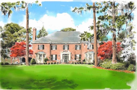This stately Georgian home will be the stage for area interior and landscape designers during the upcoming Designer Showhouse. Image courtesy the Arts Council of Wilmington and New Hanover County.