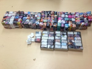 Bindles of heroin seized during the largest heroin seizure in Brunswick County history. Photo courtesy BCSO.