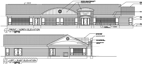 Renderings by Raleigh-based H R Associates show how the building will appear facing Market Street (above) and 10th Street.