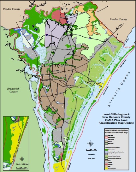 The 2006 CAMA Land Use Plan map, which the Plan NHC map would update and replace.