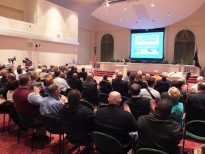 Attendees applaud during Saffo's 'State of the City' address, which was delivered Monday night in city council chambers.