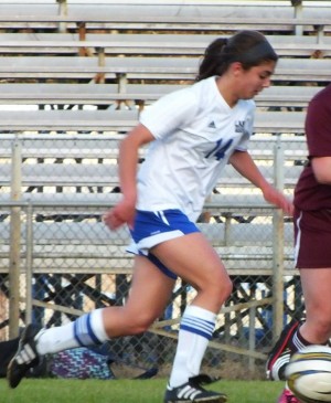 Freshman Haley Shand, left, leads Laney in goals this season. Photos by Joe Catenacci