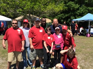 CFCC Coach Chris Libert, top right, pictured alongside a group of participants on Wednesday. Photo by Joe Catenacci  