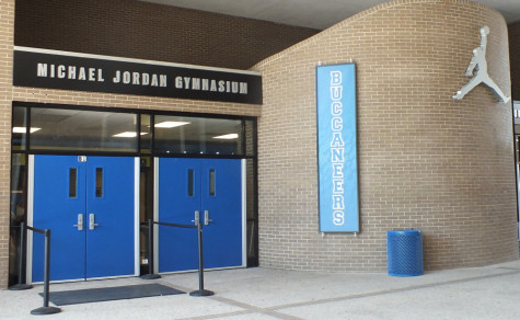 The new entrance to Michael Jordan Gymnasium at Laney High School. Photos by Joe Catenacci 