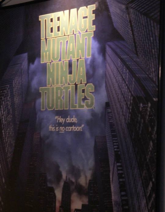A poster from the locally made 1990 movie, Teenage Mutant Ninja Turtles, is among the memorabilia and photos on display at the Wilmington Film Museum exhibit. Photo courtesy Wilmington Film Museum.