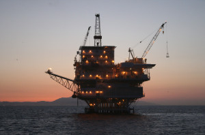 The federal government could start leasing off-shore property for use by oil rigs-similar to this one-off the North Carolina coast. This particular rig is on federally controlled property on the West Coast.