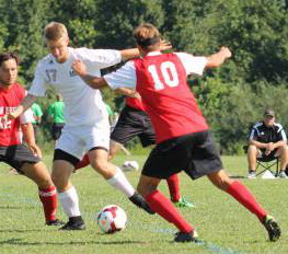 Ashley gets back on the pitch against Cape Fear Academy. Photo courtesy- Joe Smith. 
