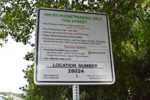 Parking sign on W. Greensboro St. in Wrightsville Beach. Photo by Hannah Leyva.