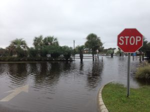 Carolina Beach Lake overflowed onto Lake Park Boulevard on Tuesday.