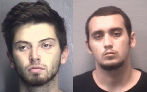 Ryan Calvin Brinson, left, and Christopher Alan Leonard were arrested Tuesday in connection with a drive -by shooting reported on Varisty Drive in Wilmington. Photos from New Hanover County jail records.