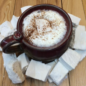 One of The Veggie Wagon's hot chocolate drinks, topped with a homemade local honey marshmallow. Photo courtesy of Max Sussman.
