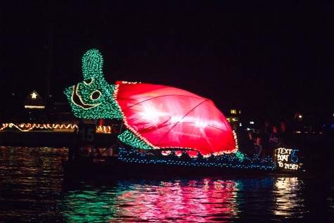 One of the boat entries in the 2015 NC Holiday Flotilla in Wrightsville Beach. Photo by Hannah Leyva.