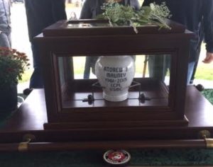 Urn for Lance Cpl. Andrew Mauney