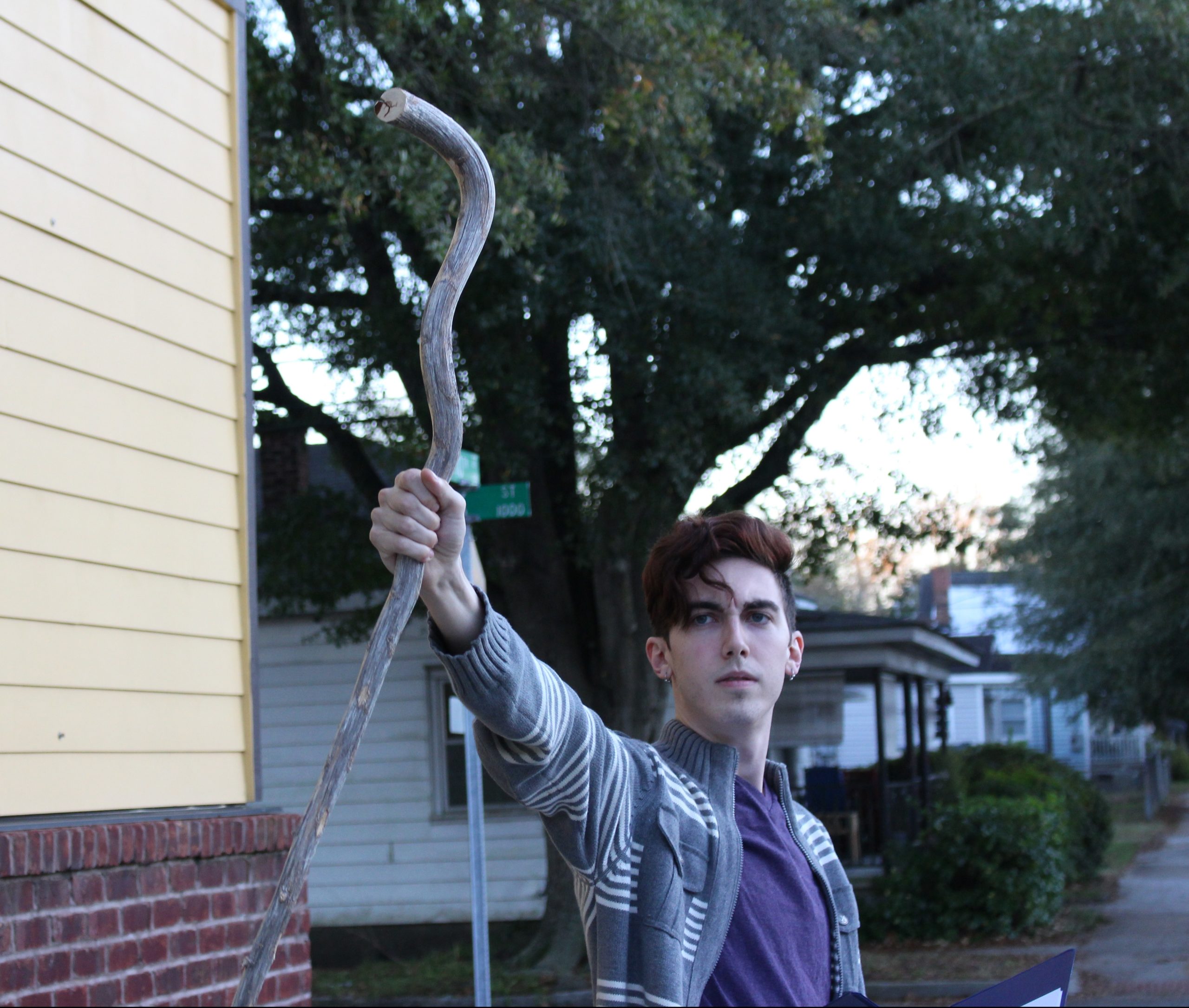 Nick Reed, seen here outside TheatreNOW, plays Prospero in--and is director of--a unique, unrehearsed production of The Tempest tonight at the downtown playhouse. Photo by Hilary Snow.
