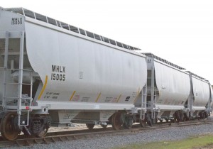 Vertex's new hopper rail cars. Photo by Hannah Leyva.