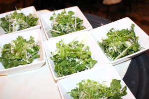 Lunch included a watercress salad--made from mostly local ingredients--and other recipes from Lagasse's latest cookbook.