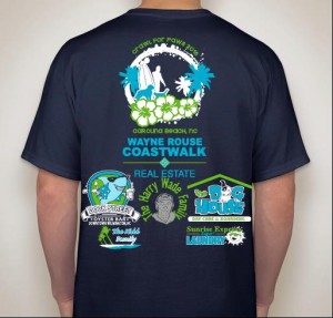 Design on the back of the newest shirts with the names of the sponsors. Courtesy photo.