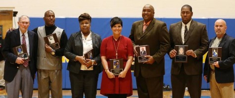 From left-to-right Carl "Pop" Batemen, Arnold Brown, Wallace. Roxanne Mills, Marques Dickerson, Fred Allen, Allen Sewell. Photo courtesy- John Crouch