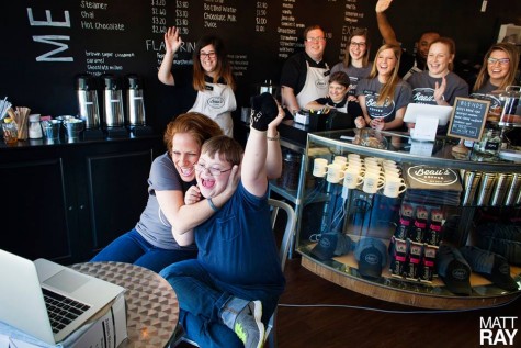 As part of filming for the segment, Ray chatted with Beau's owner Amy Wright, her son, Beau, and staff via Skype in front of a live studio audience.