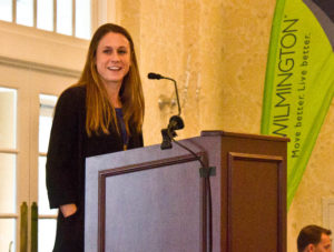 USWNT player and former Tar Heel Heather O'Reilly spoke at a Wilmington Hammerheads Youth FC fundraising lunch Friday. Photo by Hannah Leyva.