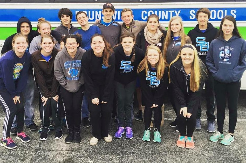 The South Brunswick High School swim team had a strong showing at regionals. Photo courtesy- South Brunswick Athletic Booster Club.