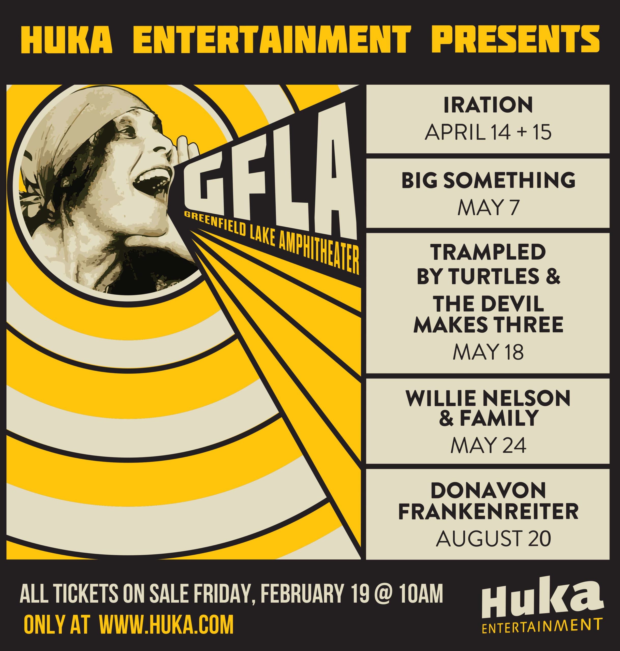 A host of musical acts in a variety of genres, from reggae to rambling-man country, will take the outdoor stage at Greenfield Lake Amphitheater this spring and summer. Courtesy photos.