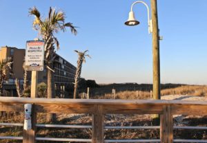 Looking north from the Carolina Beach Boardwalk at Harper Avenue. Photo by Hannah Leyva.
