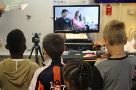 Second-graders at Pine Valley Elementary listen to students in Canada via Skype Thursday. The virtual chat was part of a 24-hour 'Skype-a-thon' to connect local classes to those in nearly 30 other countries. Photos by Hilary Snow.