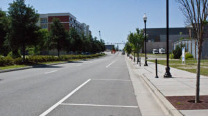 Parking spaces on N. Third Street just south of Harnett Street are currently marked but not metered. Photo by Hannah Leyva.