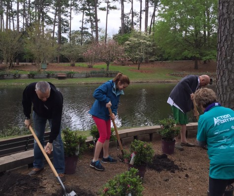 Nearly 600 realtors volunteered at 19 sites, including Hugh MacRae Park, seen here.