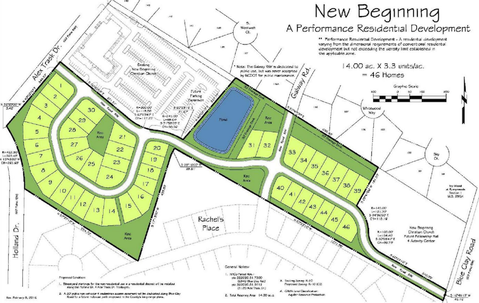 Site plan for the New Beginnings residential subdivision that was approved by New Hanover County Commissioners Monday.