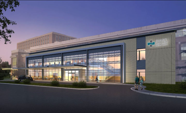 An architectural rendering of NHRMC's expanded Zimmer Cancer Center. Work to nearly double space at the existing site is expected to be complete in fall 2017. Courtesy image.