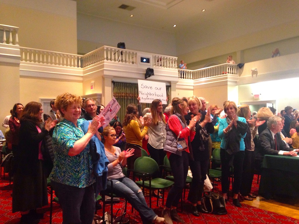 Wrightsville Avenue residents cheered Tuesday night after a motion to allow a commercial building in their neighborhood was denied by city council. Photo by Hannah Leyva.