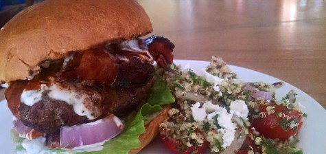 A bleu cheese bison burger is currently on the rotating menu at Platypus and Gnome, which opened up last month in the longtime restaurant space at 9 S. Front St.