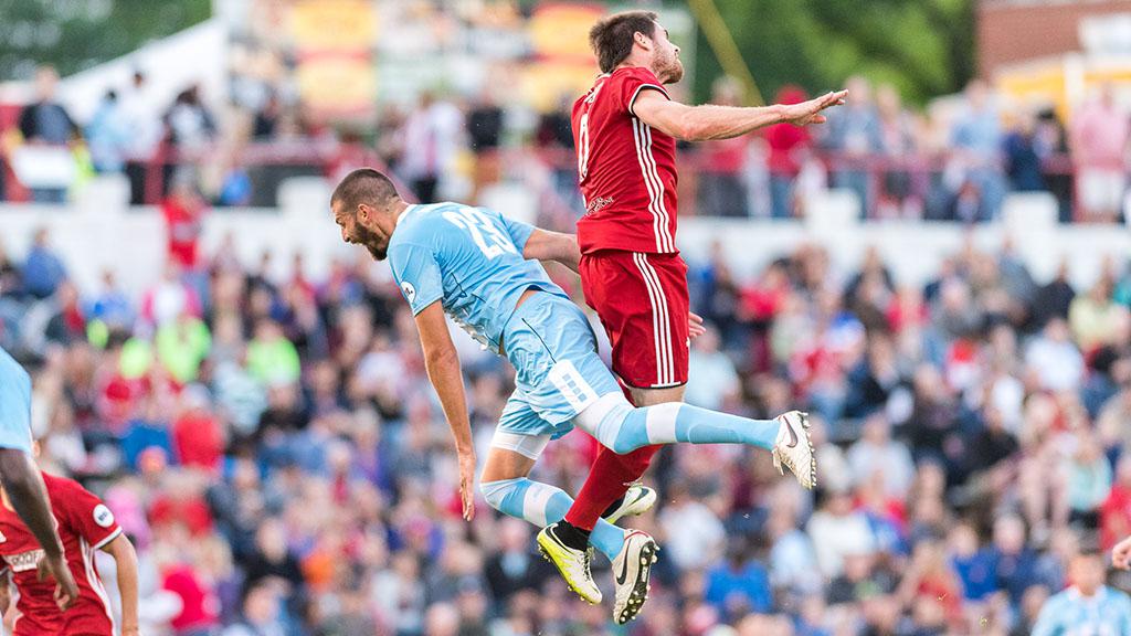 Wilmington Hammerheads FC looks for a bounce back effort on Tuesday, May 10. Photo courtesy- Richmond Kickers