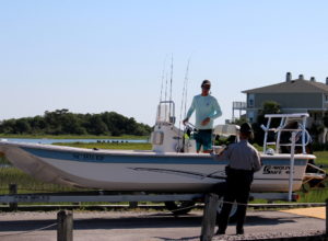 A local boater speaking to a law enforcement officer before heading out on the Intracoatal Waterway. 