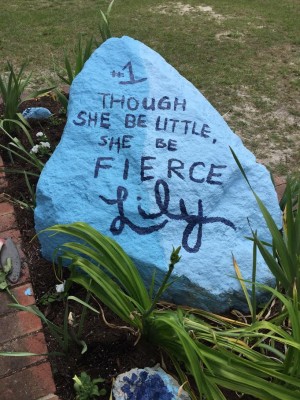South Brunswick students painted the school's rock on Wednesday in memory of a senior who was killed in a wreck that morning. Photo courtesy of Brunswick County Schools.