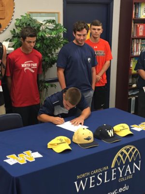Brad Pennington will play baseball next year at NC Wesleyan. Photo courtesy- Brett Queen. 