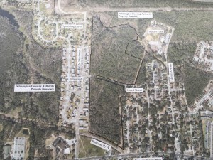 A map showing the land purchased by the city from the Wilmington Housing Authority.