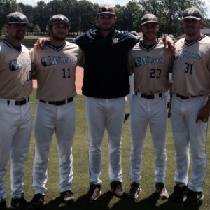 Eric Brown, center, has been tabbed as Laney's new head baseball coach. Photo courtesy- Eric Brown, Twitter, Eric Brown, @CoachBrownLHS