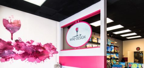 In addition to upgrades and new counter and storage space, the local studio has been spruced up with Wine & Design's signature colors.