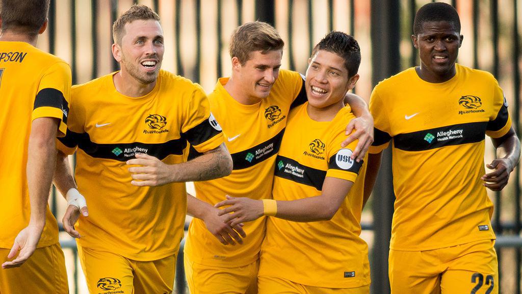 Pittsburgh Riverhounds grabbed an early lead Wednesday and never looked back. Photo courtesy- United Soccer League. 