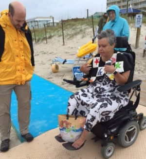 Testing the DuraDeck in Carolina Beach. Courtesy photo.