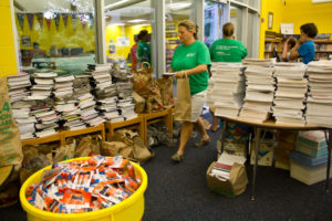 Thousands of school supplies were donated during last weekend's "Stuff the Bus" event. Photo by Hannah Leyva.